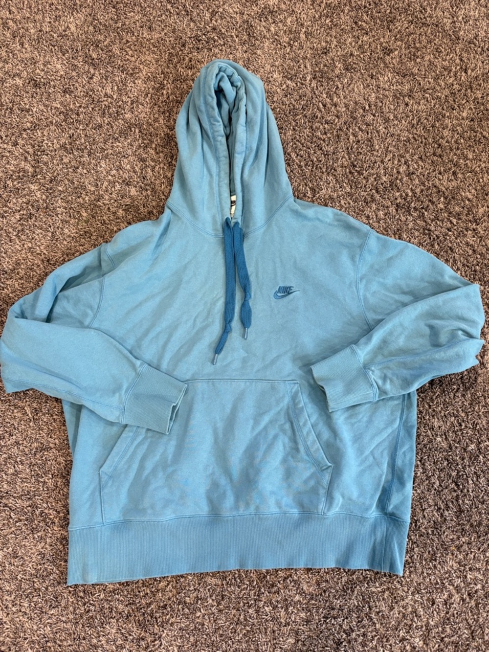 Nike Blue Pullover Hoodie with Drawstring